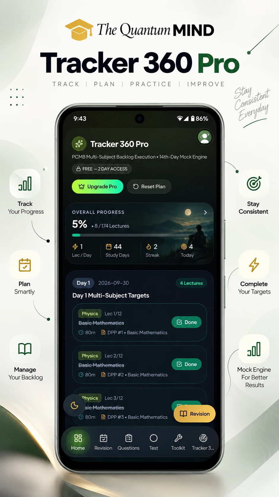 Tracker 360 Pro — track, plan, practice and improve